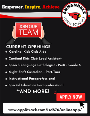 Join Our team current openings www.applitrack.com/isd876/onlineapp/